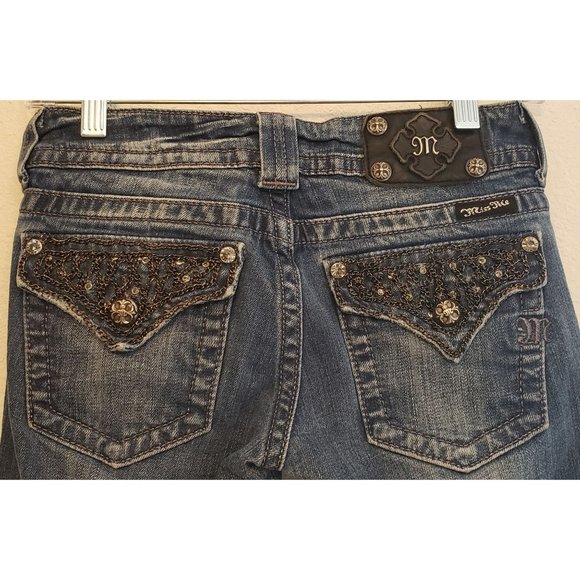 Miss Me Jeans Vintage ~  Distressed ~ Boot Cut ~ Size 26 - Picture 5 of 12